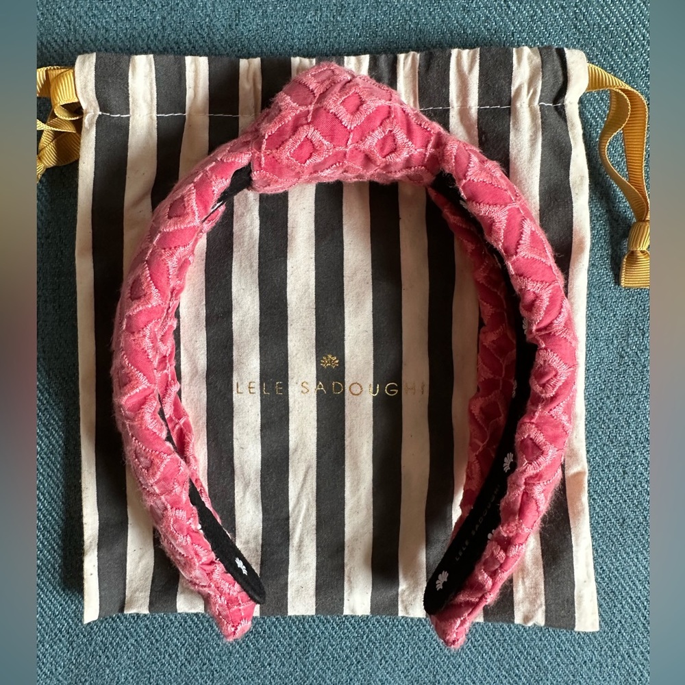 Lele Sadoughi pink patterned headband
